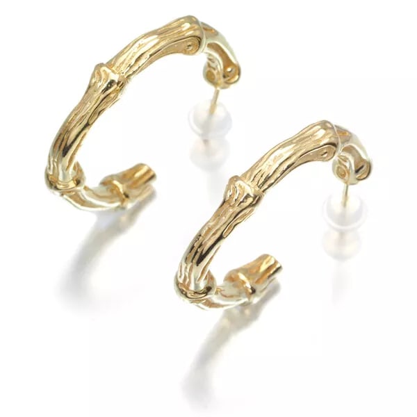 TIFFANY&CO. EARRINGS BAMBOO HOOP 18K: Tiffany&Co. Earrings Bamboo Hoop 18K Brand: Tiffany & Co. Type: Earrings Material: 18K/750/Yellow Gold Color: None Size: Design size: length 26.0 x width 24.7 x thickness 3.0mm Accessories: None <