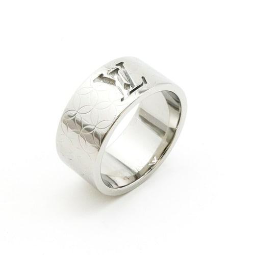 LOUIS VUITTON BERG CHAMPS ELYSEES RING: LOUIS VUITTON Berg Champs Elysees Ring Brand: Louis Vuitton Type: Band ring Material: Stainless steel Color: Silver Size: 9.5 - 9.75 Accessories: None Accessories Notice: When purchasing