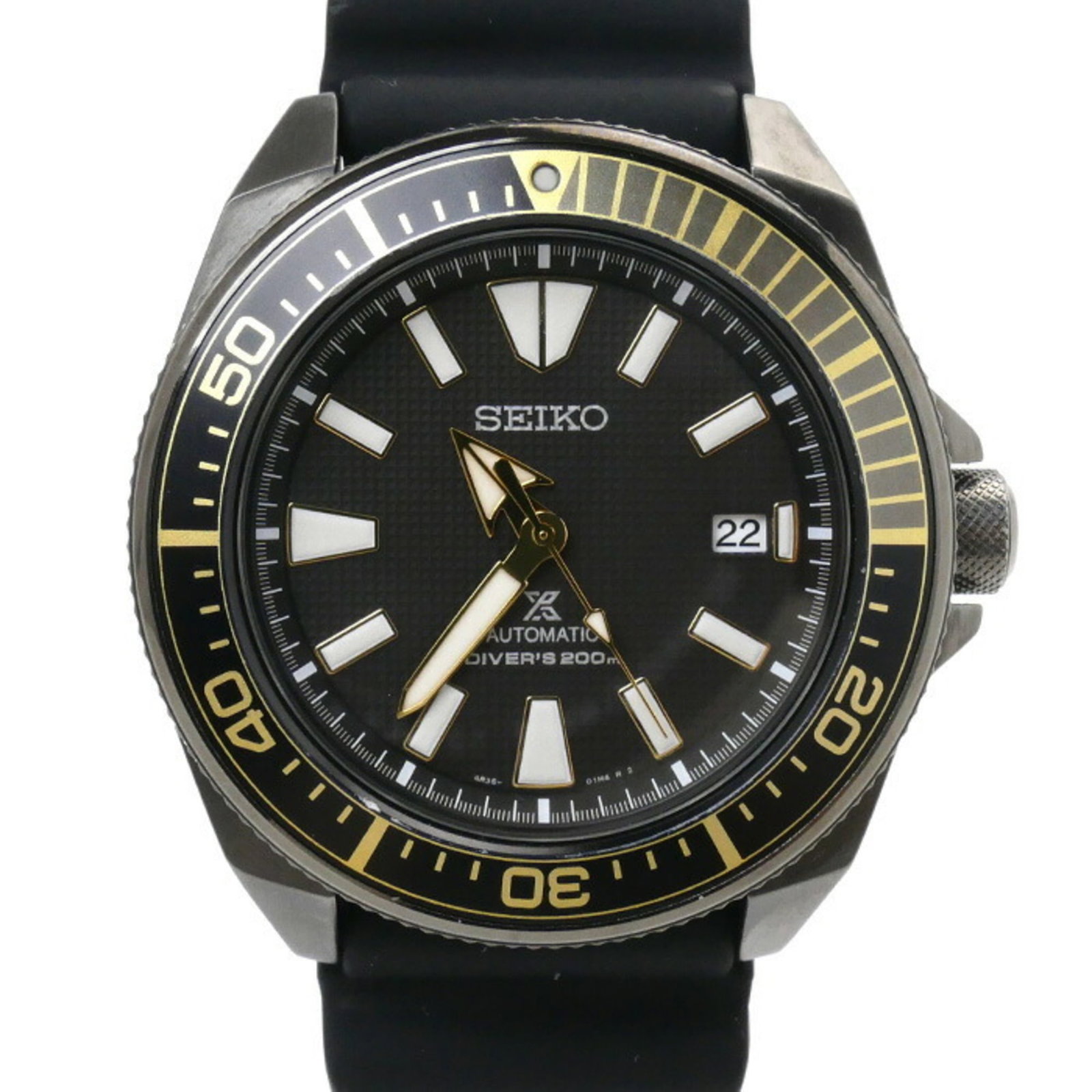 SEIKO PROSPEX DIVER SAMURAI WATCH: SEIKO PROSPEX DIVER Samurai Watch Brand: Seiko Type: Wristwatch Material: Stainless steel Color: Color (Dail) Black Size: Case Diameter 43mm / 1.69'' Wrist Size 13.3cm / 5.23'' Accessories: None <