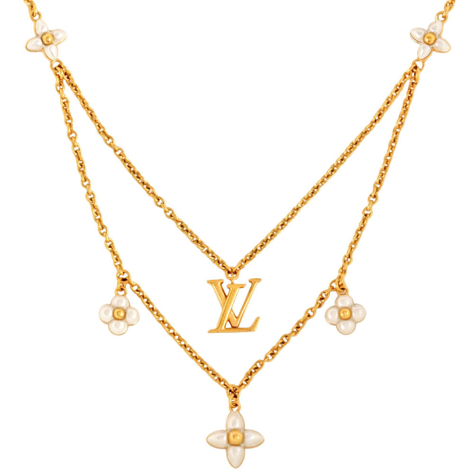 LOUIS VUITTON LV FLORAGRAM NECKLACE: LOUIS VUITTON LV Floragram Necklace Brand: Louis Vuitton Type: Necklace Material: Metal Color: None Size: Neck Circumference 36 cm - 41 cm / 14.17'' - 16.14'' Accessories: None Accessorie