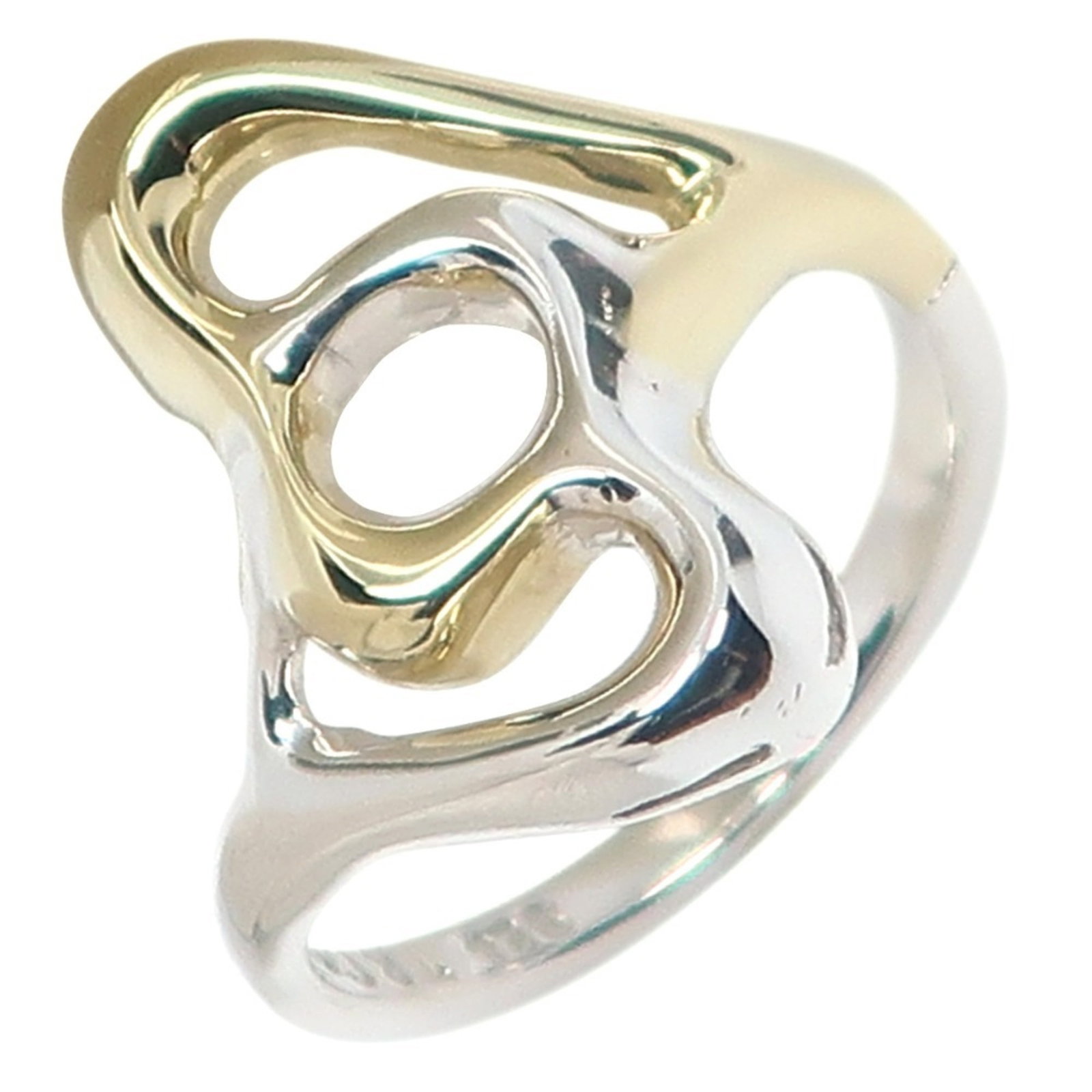 TIFFANY & CO. RING, SILVER 925: Tiffany & Co. Ring, Silver 925 Brand: Tiffany Type: Band ring Material: Silver 925, Yellow gold (18K) Color: None Size: 4.75 - 5 Accessories: None Accessories Notice: When purchasing pre-