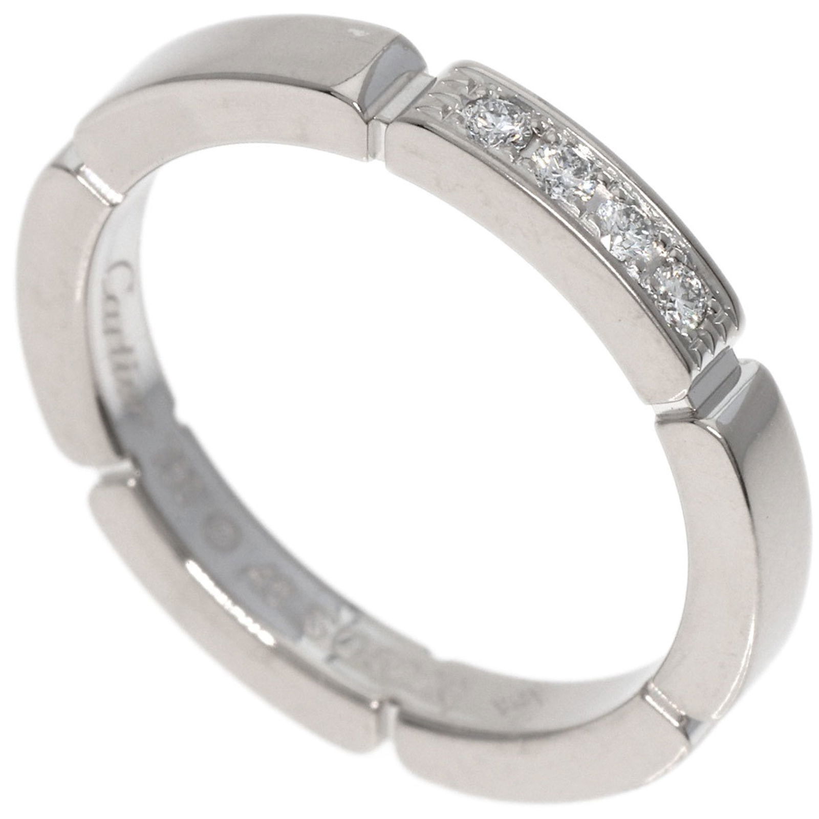 CARTIER MAILLON PANTHERE DIAMOND RING: CARTIER Maillon Panthere Diamond Ring Brand: Cartier Type: Band ring Material: White gold (18K) Color: None Size: 4.5 Accessories: None Accessories Notice: When purchasing pre-owned goods