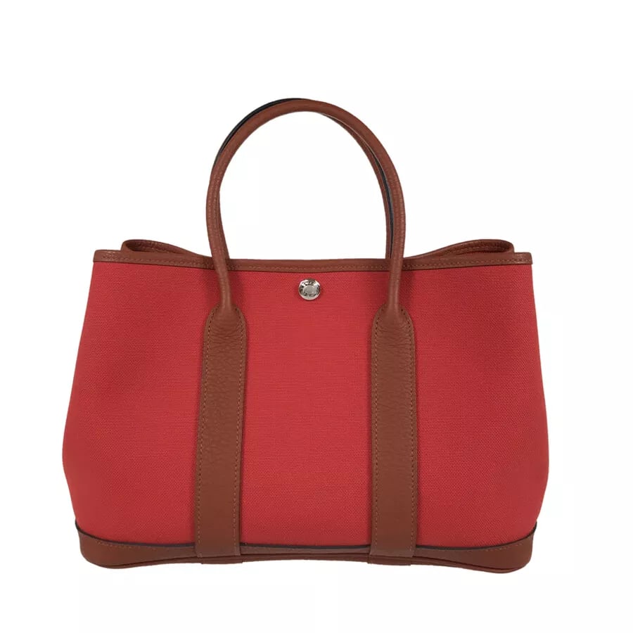 HERMES GARDEN PARTY TOTE BAG: HERMES Garden Party Tote bag Brand: HERMES Type: Tote bag Material: Tower ash Buffl Color: Rouge Size: W: 11.8" H: 8.3" D: 5.1" Handle: 12.6" Accessories: None Accessories Notice: When pu