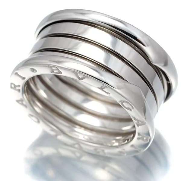 BVLGARI RING B.ZERO1 4-BAND: BVLGARI Ring B.Zero1 4-Band Brand: Bvlgari Type: Ring Material: 18K/750/White Gold Color: None Size: 6.75 - 7 Accessories: None Accessories Notice: When purchasing pre-owned goods, please
