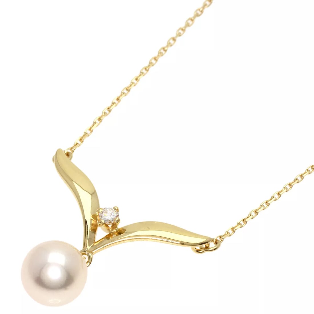 MIKIMOTO NECKLACE PEARL PEARL K18 YELLOW GOLD: MIKIMOTO Necklace Pearl Pearl K18 Yellow Gold Brand: MIKIMOTO Type: Necklace Material: K18 Yellow Gold Color: Exterior Color Gold Size: Stone Size:0.3inch/7mm Chain Length:16.5inch/42cm Chain Widt