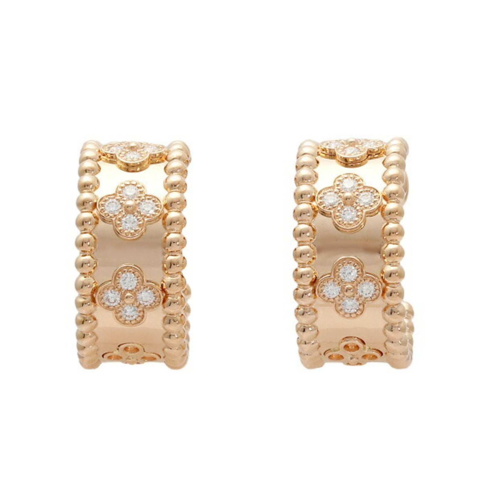 VAN CLEEF & ARPELS K18PG PINK GOLD EARRINGS: Van Cleef & Arpels K18PG Pink Gold Earrings Brand: Van Cleef & Arpels Type: Hoop earrings Material: Pink gold (18K) Color: Pink Size: (HxWxD) 20.00mm x 9.00mm / 0.79'' x 0.35'' Accessories: None