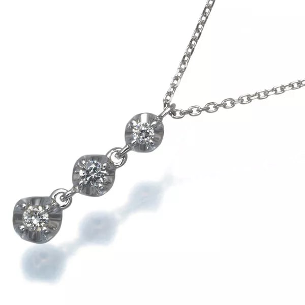 VENDOME NECKLACE DIAMOND 3P 18K 750 WHITE GOLD: VENDOME Necklace Diamond 3P 18K 750 White Gold Brand: Vendome Type: Necklace Material: 18K/750/White Gold Color: None Size: Necklace length: 36 / 40cm Pendant size: 15.8 x 4.3mm Total length pendant :