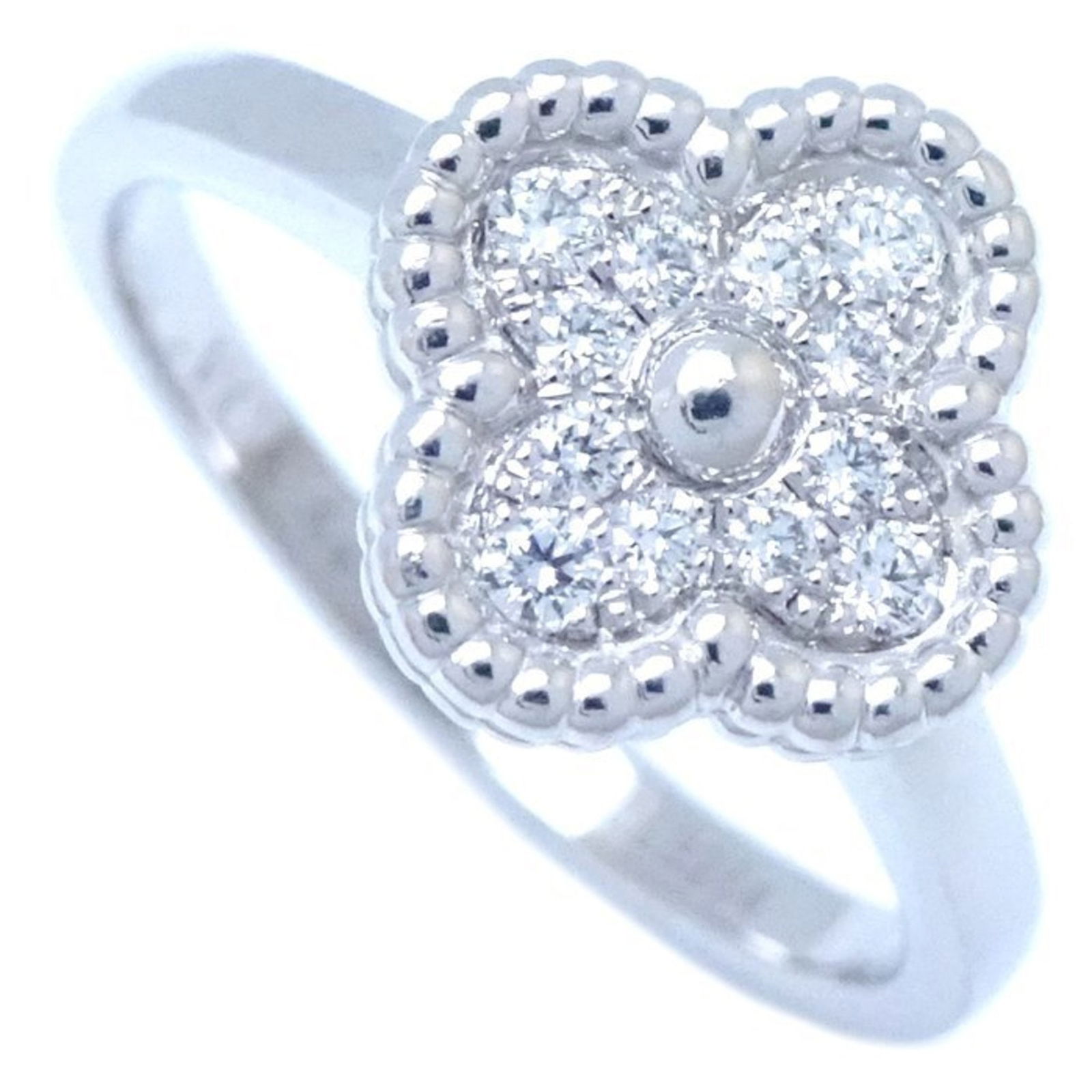VAN CLEEF & ARPELS RING DIAMOND K18WG: Van Cleef & Arpels Ring Diamond K18WG Brand: Van Cleef & Arpels Type: Band ring Material: White gold (18K) Color: None Size: 4.5 Accessories: None Accessories Notice: When purchasing pre-