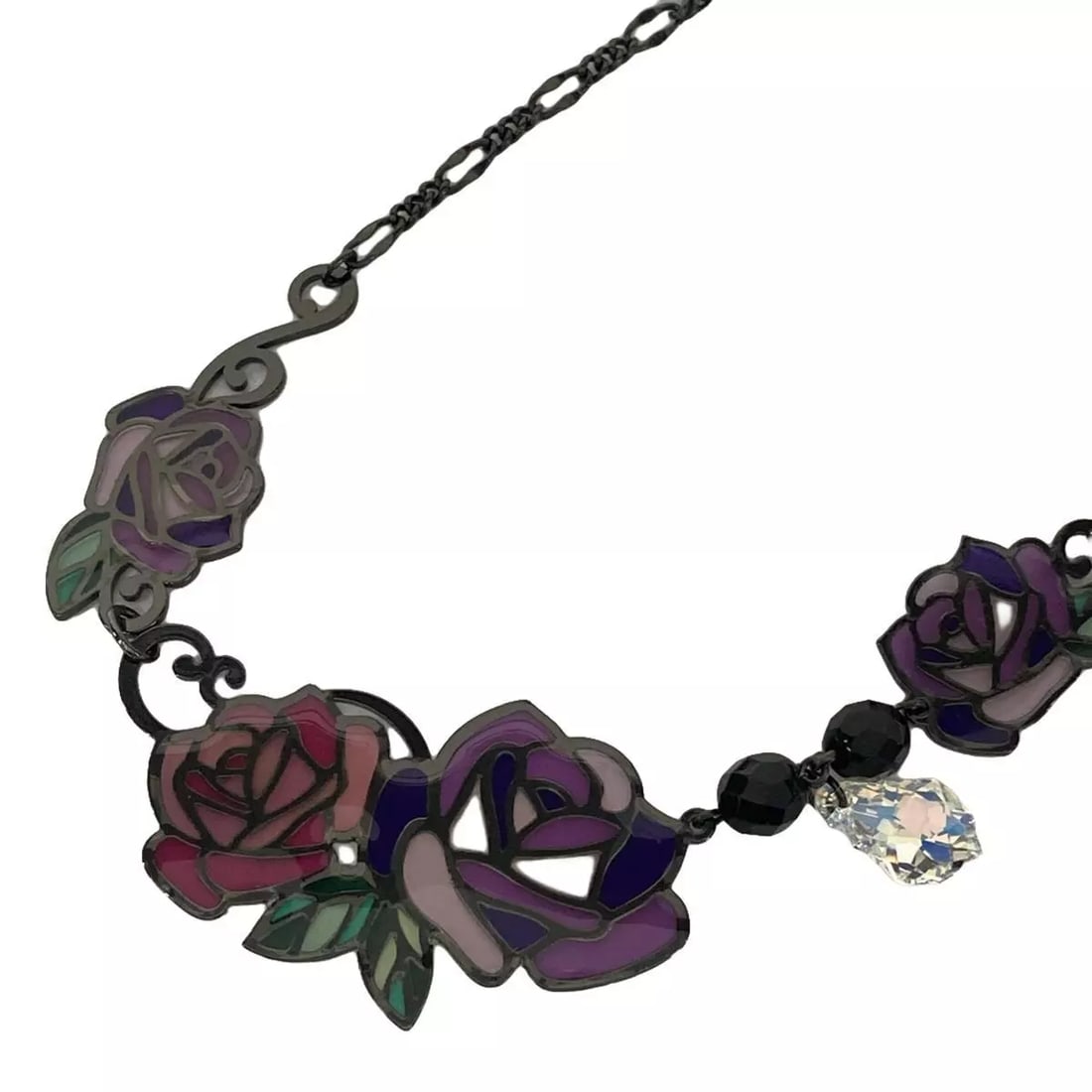 ANNA SUI RED PURPLE MULTI HARDWARE PLASTIC NECKLACE: ANNA SUI Red Purple Multi Hardware Plastic Necklace Brand: ANNA SUI Type: Necklace Material: Hardware, Plastic Color: Red, Purple, Multi Size: Top: 1.18 inch (3 cm) * 3.62 inch (9.2 cm) Chain: 16.
