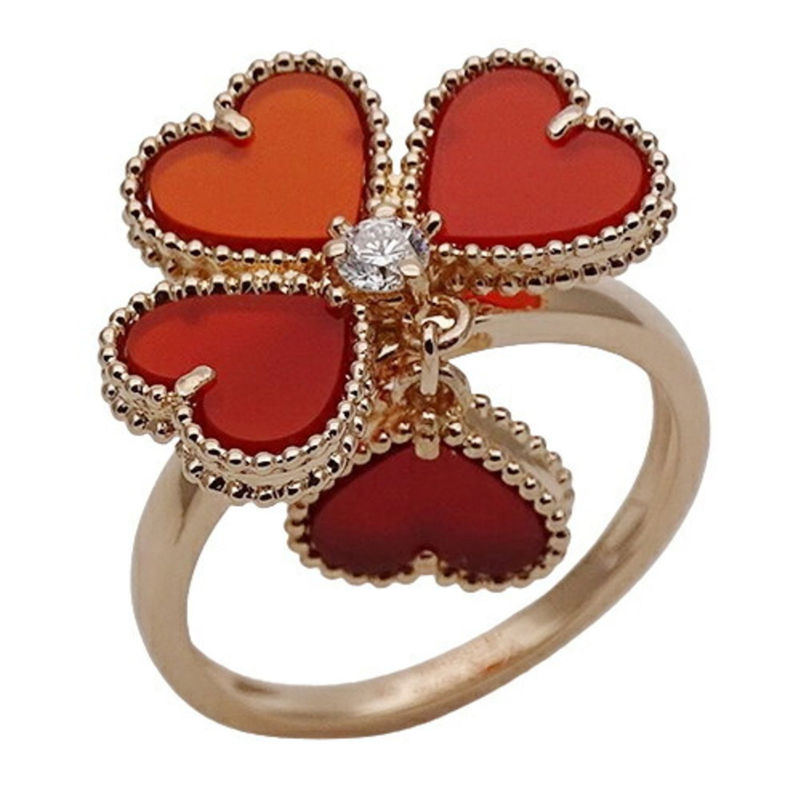 VAN CLEEF & ARPELS RING HEART SWEET: Van Cleef & Arpels Ring Heart Sweet Brand: Van Cleef & Arpels Type: Band ring Material: Pink gold (18K) Color: Pink gold Size: 6 Accessories: None Accessories Notice: When purchasing pre-