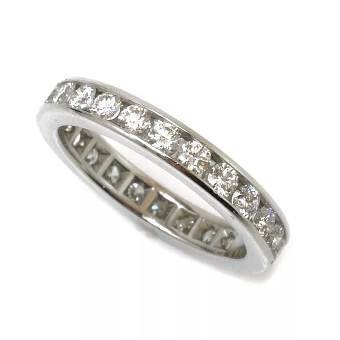 TIFFANY & CO PT950 FULL CIRCLE DIAMOND RING: Tiffany & Co Pt950 Full Circle Diamond Ring Brand: Tiffany & Co. Type: Ring Material: Pt950 Platinum Color: None Size: 3.5-4 Accessories: None Accessories Notice: When purchasing pre-owne