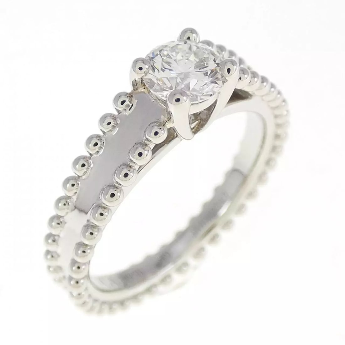 VAN CLEEF & ARPELS ESTELLE SOLITAIRE RING: Van Cleef & Arpels Estelle Solitaire Ring Brand: Van Cleef & Arpels Type: Ring Material: Platinum Color: E Size: 5 Accessories: None Accessories Notice: When purchasing pre-owned goods, p
