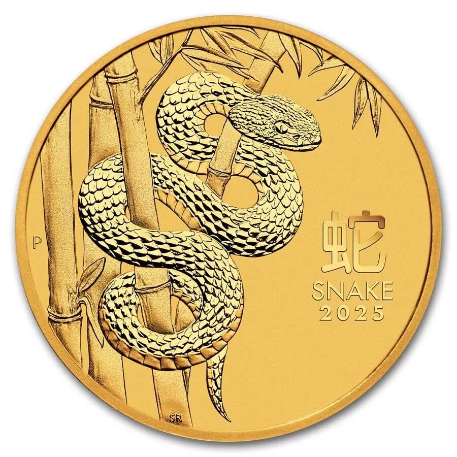 2025 AUSTRALIA GOLD LUNAR SNAKE BU: 2025 Australia Gold Lunar Snake BU Brand/Mint: None Coin: NOne Grade: None Total Precious: None Precious Metal Content per Unit: None Brand: Perth Mint Fineness: 0.9999 Denominat
