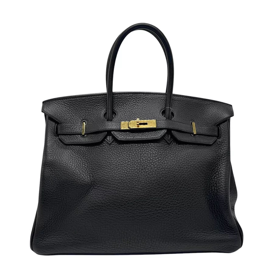HERMES BIRKIN 35 HANDBAG BLACK TAURILLON CLEMENCE: HERMES Birkin 35 Handbag Black Taurillon Clemence Brand: HERMES Type: Handbag Material: Taurillon Clemence Color: Black Size: W: 13.8inx H: 11.0inx D: 7.1in Handle Length: 14.2in Accessories: Non