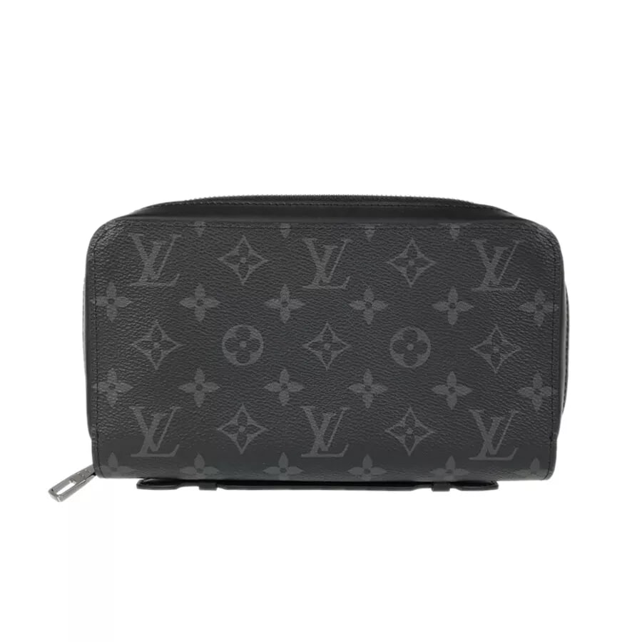 LOUIS VUITTON MONOGRAM ECLIPSE ZIPPY LONG WALLET: LOUIS VUITTON Monogram Eclipse Zippy Long wallet Brand: Louis Vuitton Type: Long wallet Round zipper Material: Canvas Color: Black Size: W:8.7" H:5.1" D:1.6" Accessories: None Accessories