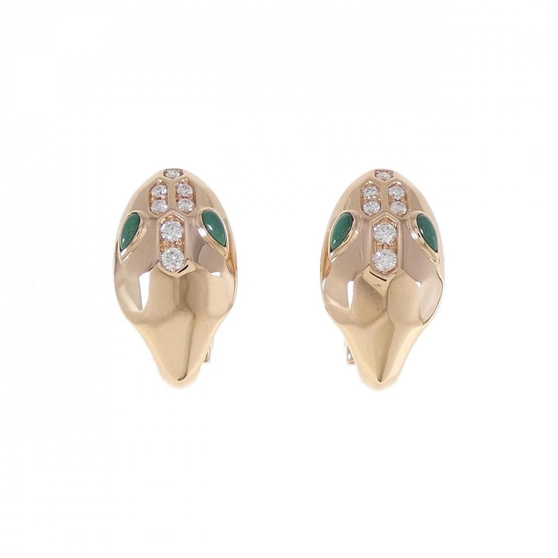BVLGARI SERPENTI EARRINGS: BVLGARI Serpenti Earrings Brand: BVLGARI Type: Earrings Material: 750 Pink Gold Color: None Size: ActualSize: HxW: 18.2mmx10.1mm Accessories: None Accessories Notice: When purchasing pre-