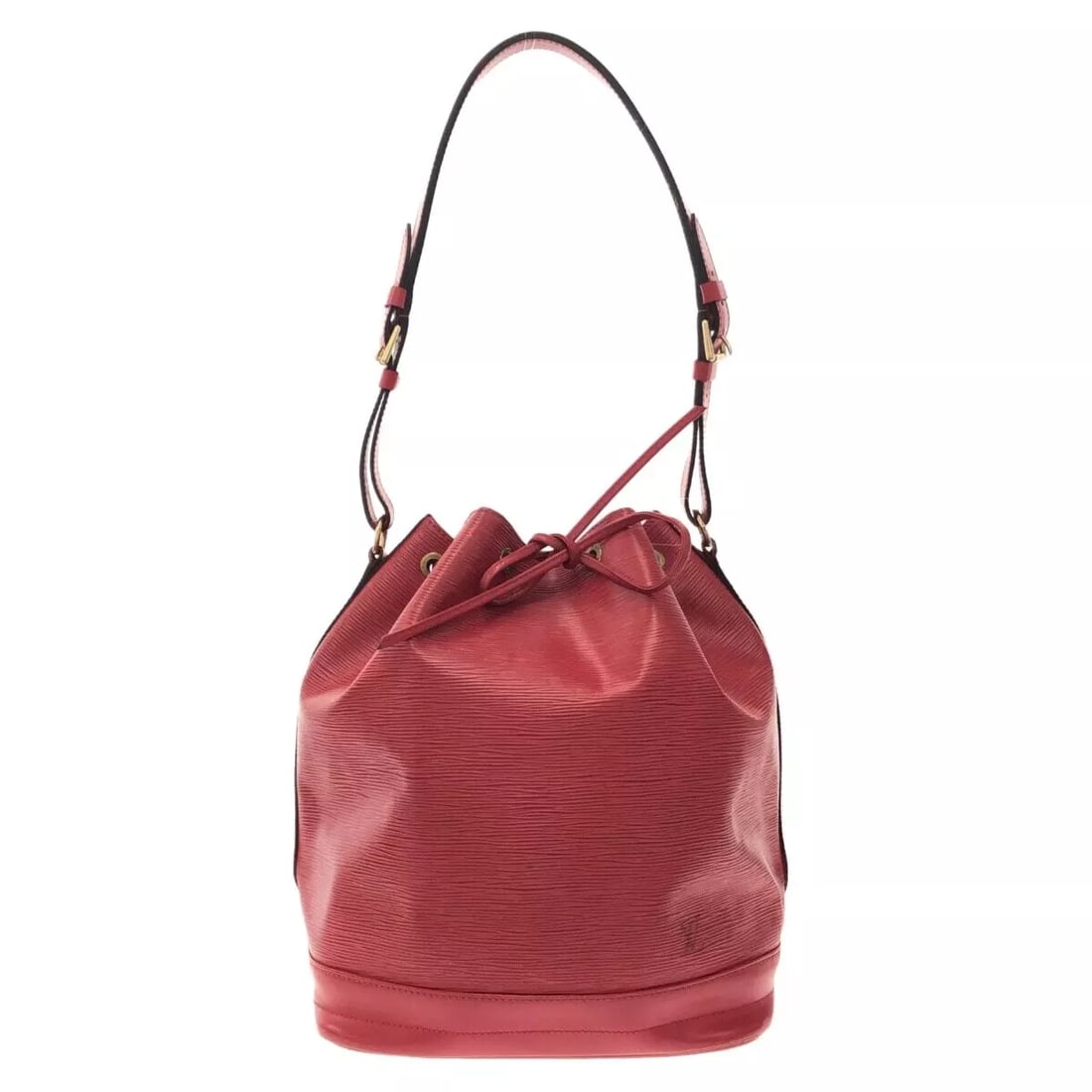 LOUIS VUITTON NOE CASTILIAN RED SHOULDER BAG: LOUIS VUITTON Noe Castilian Red Shoulder Bag Brand: LOUIS VUITTON Type: Shoulder Bag Material: Leather (LV logo engraved) Color: Castilian Red Size: Height: 13.39 inch (34 cm)Width: 10.24 inch (26 cm)
