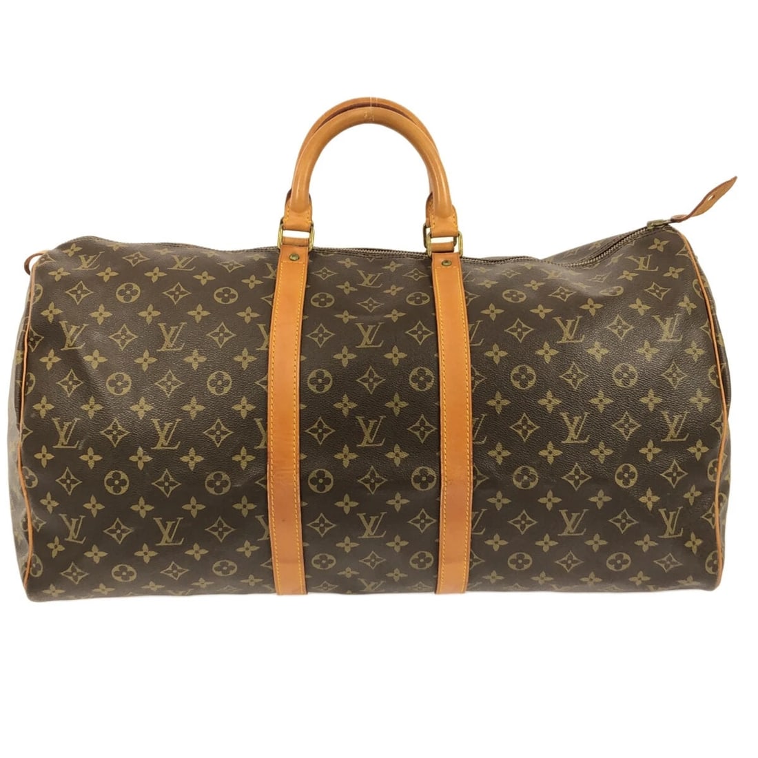 LOUIS VUITTON KEEPALL 55 MONOGRAM BOSTON BAG: LOUIS VUITTON Keepall 55 Monogram Boston Bag Brand: LOUIS VUITTON Type: Boston Bag Material: Monogram Canvas Color: Monogram Size: Height: 12.2 inch (31 cm)Width: 21.65 inch (55 cm)Depth: 9.45 inch (2
