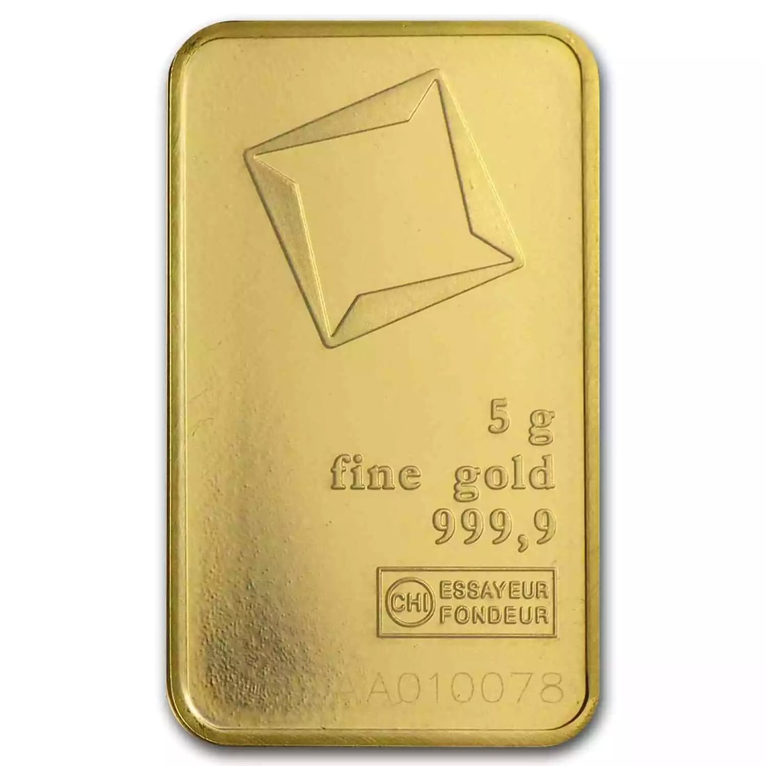 GOLD BAR - VALCAMBI (IN ASSAY): Gold Bar - Valcambi (In Assay) Brand/Mint: None Coin: None Grade: None Total Precious: None Precious Metal Content per Unit: None Brand: Valcambi Fineness: 0.9999 Denomination: 5