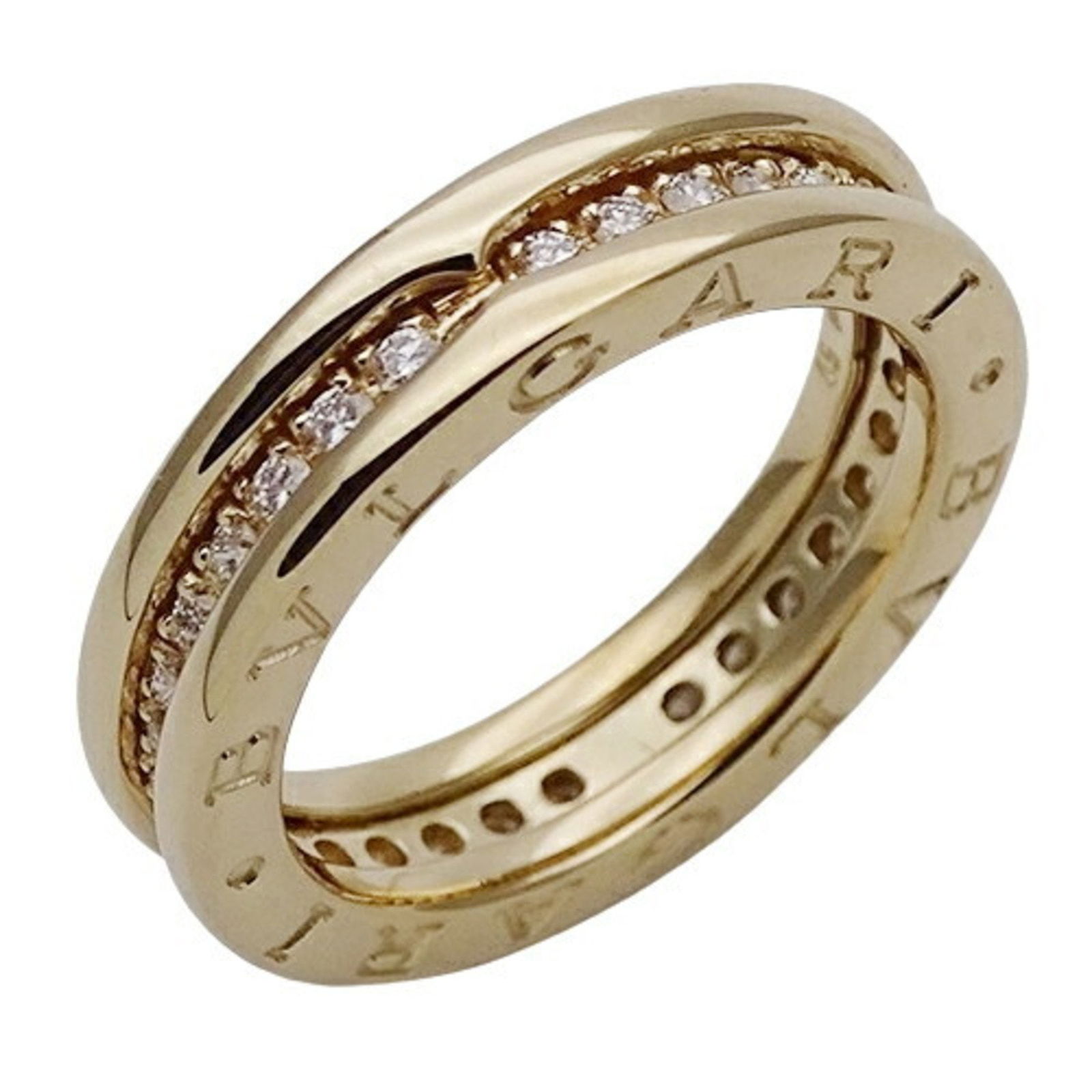 BVLGARI RING FOR WOMEN AND MEN, 750YG DIAMOND B-ZERO1: BVLGARI Ring for Women and Men, 750YG Diamond B-zero1 Brand: Bvlgari Type: Band ring Material: Yellow gold (18K) Color: None Size: 6 US Accessories: None Accessories Notice: When purchasi