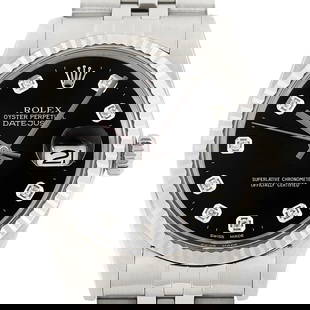 ROLEX MENS DATEJUST RED VIGNETTE 18K YELLOW GOLD STEEL DIAMOND RUBY WATCH: Rolex Mens Datejust 18K Gold Steel Black Diamond Dial Watch Brand: Rolex Type: Wristwatch Material: Band Material Stainless Steel, Case material Stainless Steel Color: Band Color Silver, Dial Color
