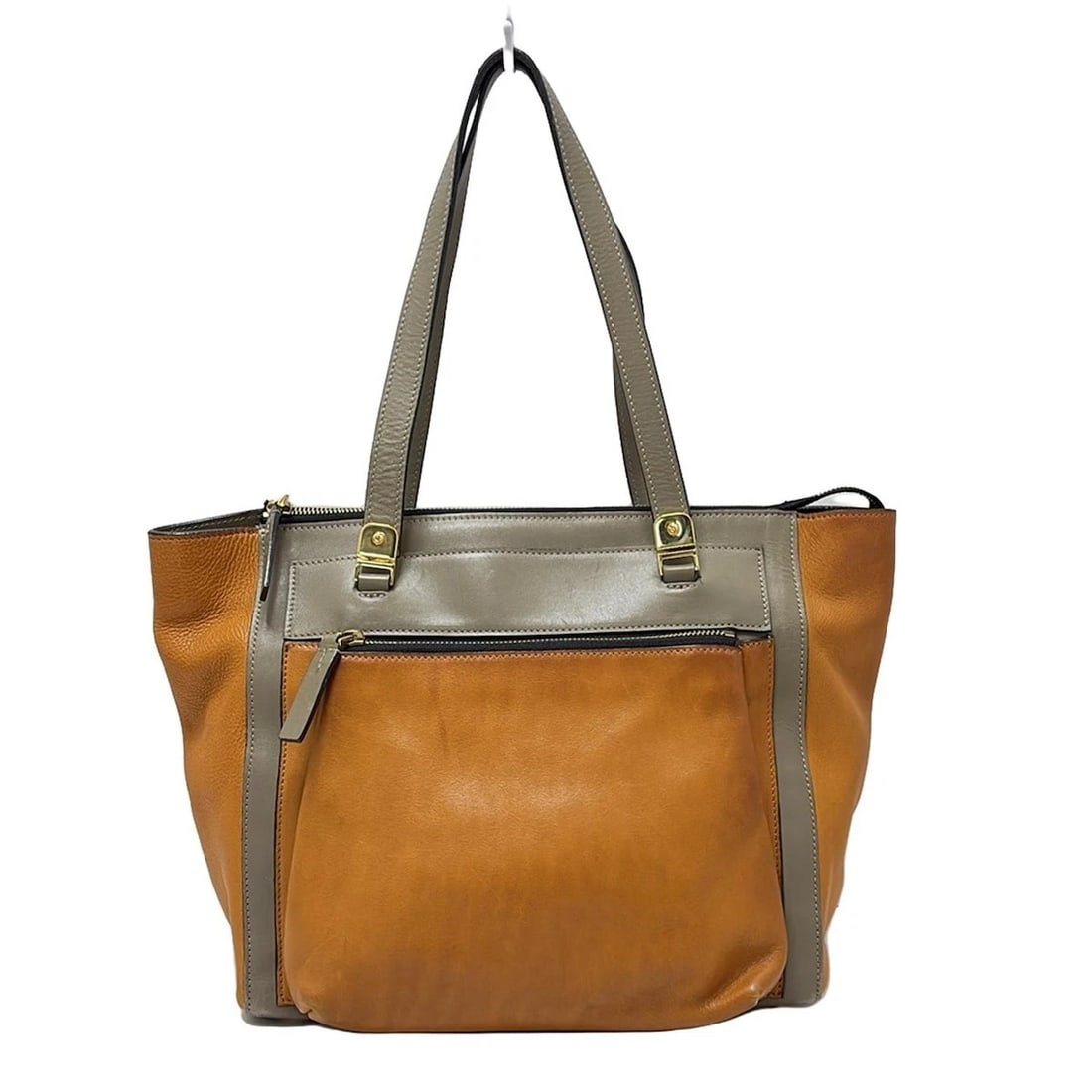 MARNI - ORANGE GRAY-BEIGE LEATHER SHOULDER BAG: MARNI - Orange Gray-Beige Leather Shoulder Bag Brand: MARNI Type: Shoulder Bag Material: Leather Color: Orange, Gray-Beige Size: Height: 9.45 inch (24 cm) Width: 10.63 inch (27 cm) - 15.35 inch (3