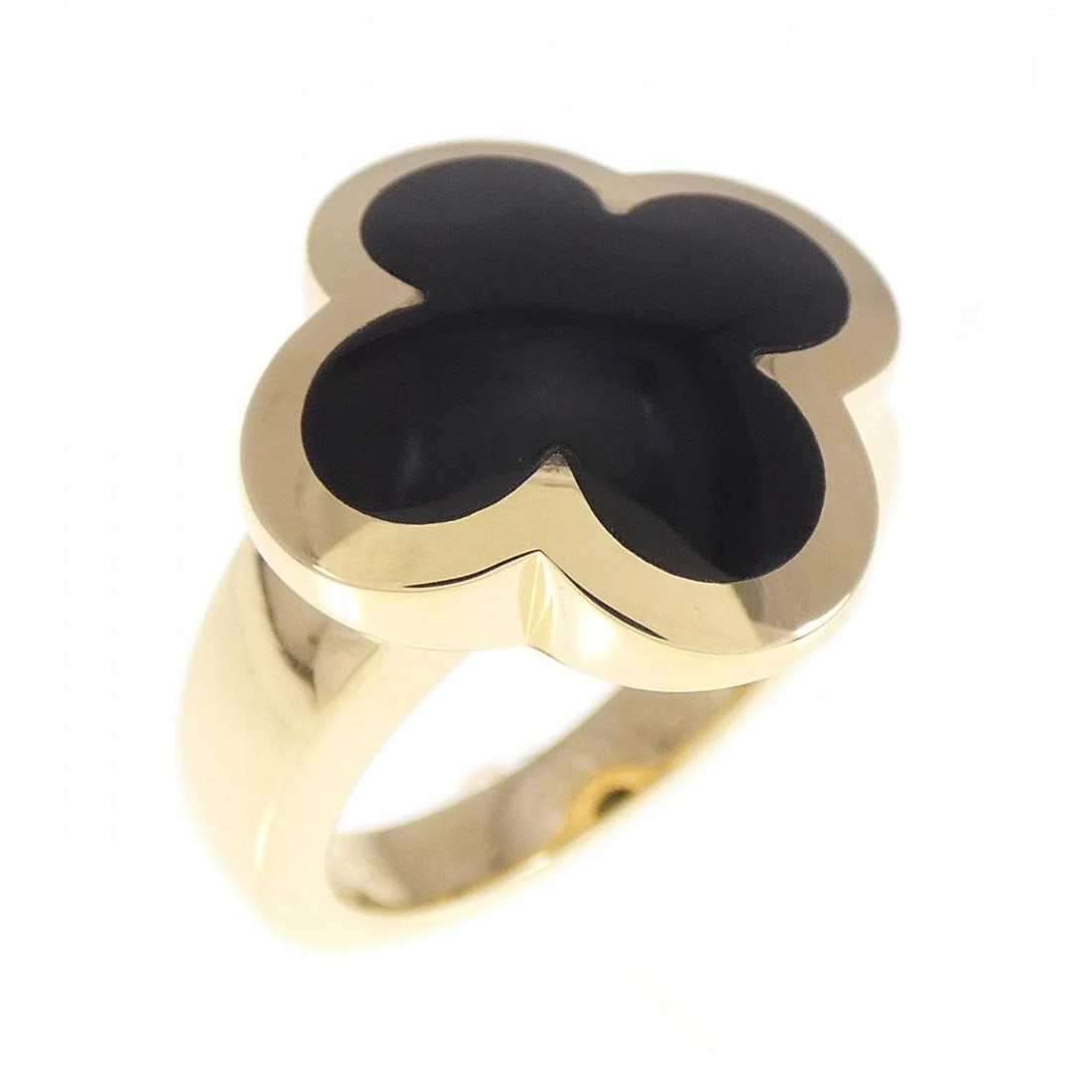 VAN CLEEF & ARPELS PURE ALHAMBRA RING: Van Cleef & Arpels pure Alhambra Ring Brand: Van Cleef & Arpels Type: Ring Material: 750 Yellow Gold Color: None Size: 4-4.5 US Accessories: None Accessories Notice: When purchasing pre-o