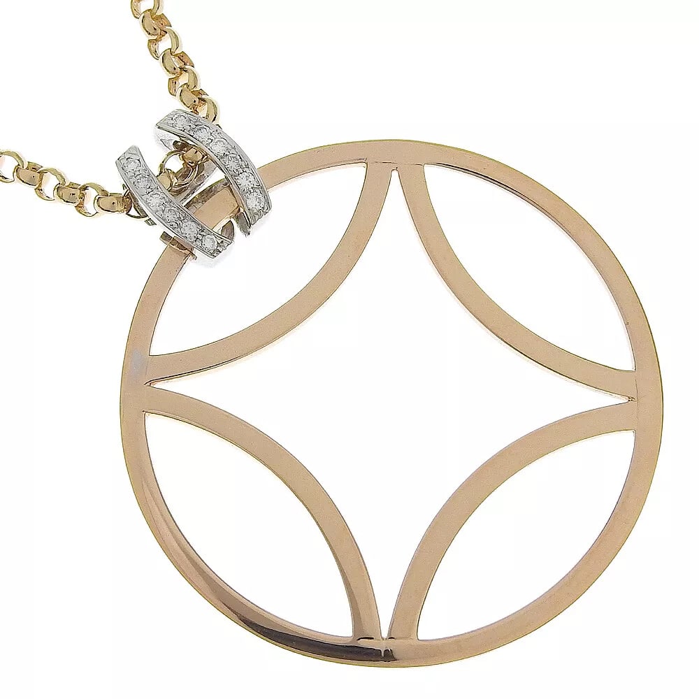 ANTONINI NECKLACE 2WAY CIRCLE PENDANT K18 PINK GOLD: ANTONINI Necklace 2WAY Circle Pendant K18 Pink Gold Brand: ANTONINI Type: Necklace Material: K18 Pink Gold Color: Gold Size: Neck around?43.0,74.0cm Top?W44mm x H52mm Accessories: None Ac