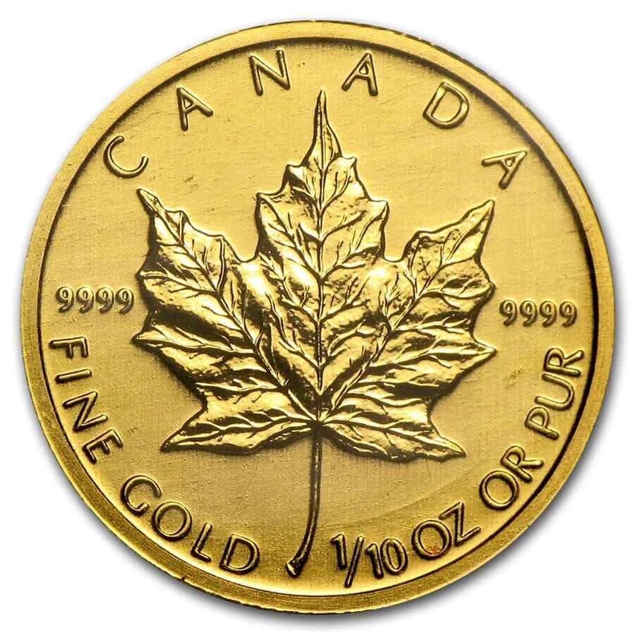 CANADA GOLD MAPLE LEAF: Canada Gold Maple Leaf Brand/Mint: None Coin: None Grade: None Total Precious: None Precious Metal Content per Unit: None Brand: Canada - Royal Canadian Mint Fineness: 0.9999 Den