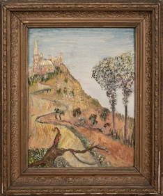 IMPRESSIONIST HILLSIDE LANDSCAPE OIL PAINTING (1 of 10)