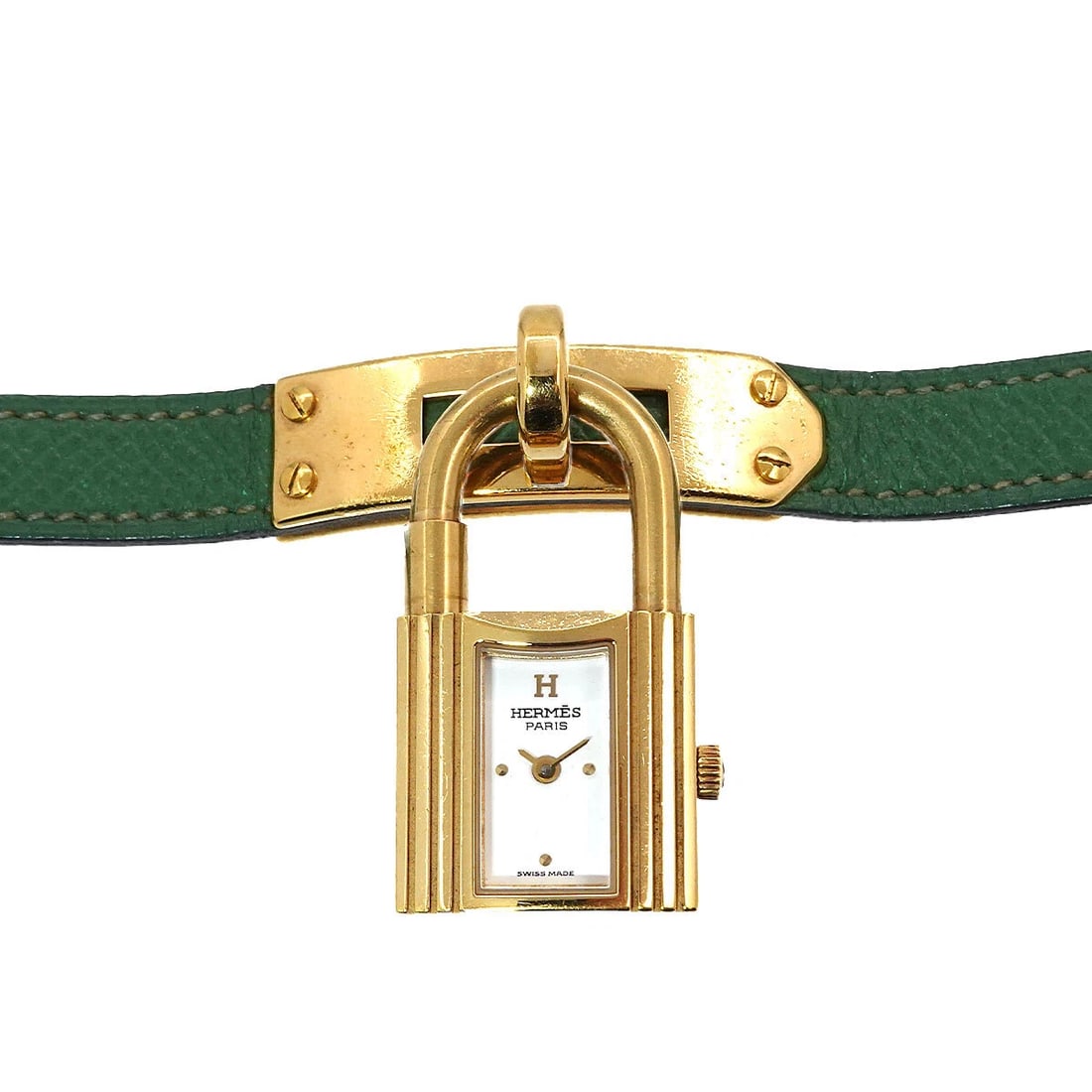 HERMES KELLY WATCHES QUARTZ WHITE DIAL VINTAGE CADENA LADIES WATCH: HERMES Kelly Watches Quartz White Dial Vintage Cadena Ladies Watch Brand: HERMES Type: Wristwatch Material: Stainless steel/YGP,Leather Color: White Dial Size: CaseSize Length 38mm(included lag) C