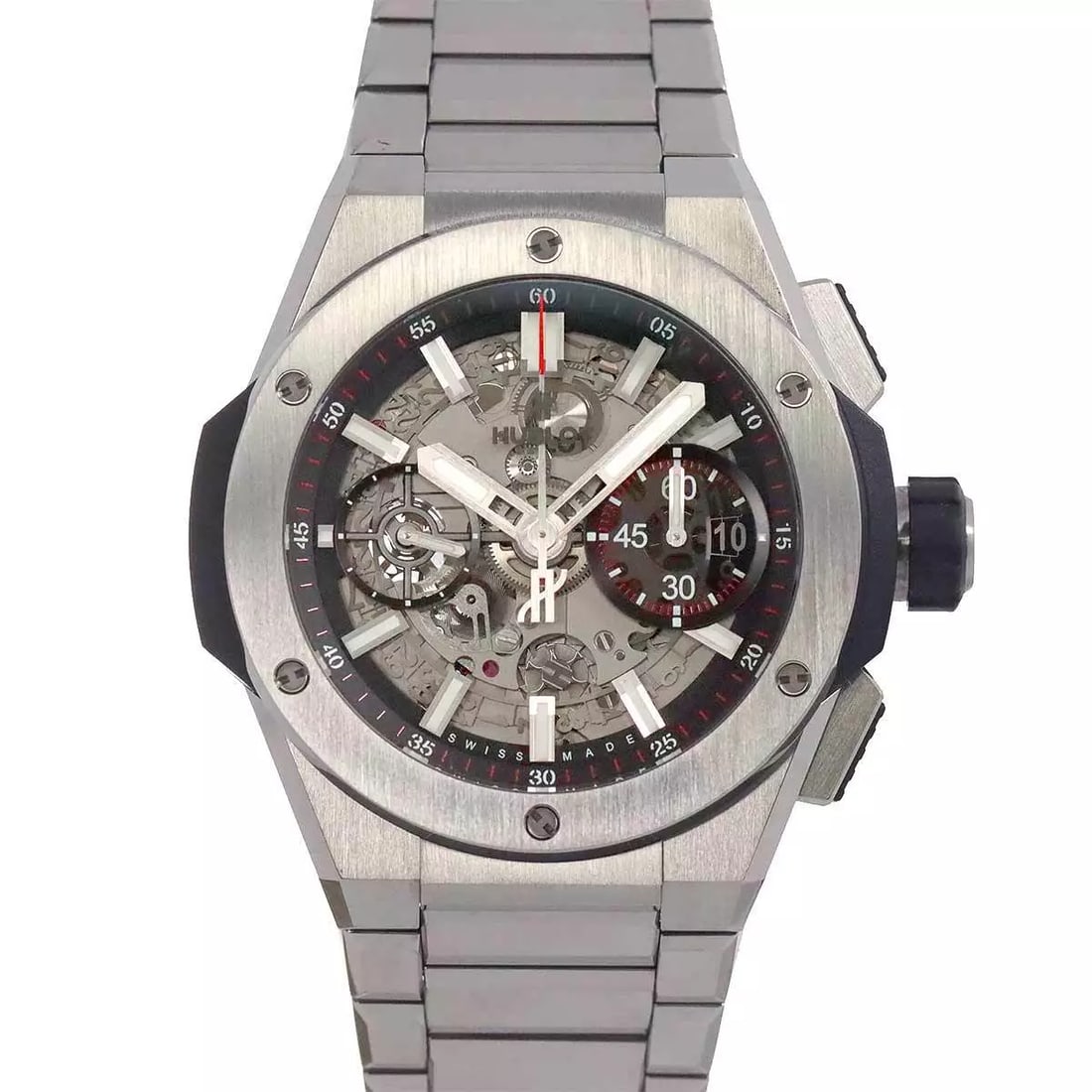 HUBLOT BIG BANG INTEGRATED AUTOMATIC MENS WATCH: HUBLOT Big bang Integrated Automatic Mens Watch Brand: HUBLOT Type: Wristwatch Material: Titanium Color: None Size: Case Size Length 49mm(included lag) Width 45mm(not included crown) Depth 14mm Br