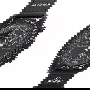 SWATCH BIOCERAMIC MOONSWATCH MISSION TO THE MOON QUARTZ: swatch BIOCERAMIC MOONSWATCH MISSION TO THE MOON Quartz Brand: swatch Type: Wristwatch Material: Bioceramic,Nylon Color: None Size: Case Size Length 47mm(included lag) Width 42mm(not included crow