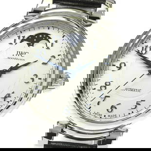 IWC SCHAFFHAUSEN DA VINCI MOON PHASE SILVER DIAL AUTOMATIC MEN'S: IWC SCHAFFHAUSEN Da Vinci Moon phase Silver Dial Automatic Men's Brand: IWC SCHAFFHAUSEN Type: Wristwatch Material: Case Material Stainless Steel, Band Material leather Color: Case Color Silver, Ba