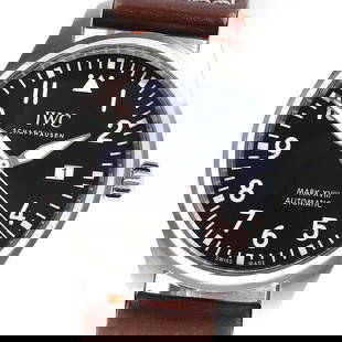 IWC SCHAFFHAUSEN PILOT'S WATCH MARK XVIII AUTOMATIC MEN'S WATCH_: IWC SCHAFFHAUSEN Pilot's Watch Mark XVIII Automatic Men's Watch_ Brand: IWC SCHAFFHAUSEN Type: Wristwatch Material: Case Material Stainless Steel, Band Material leather Color: Case Color Silver, Ba