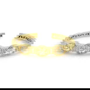 JUDITH RIPKA DIAMOND CANARY CUFF BRACELET: Judith Ripka Diamond Canary Cuff Bracelet Brand: Judith Ripka Type: Bracelet Material: 18k yellow gold Color: Yellow Size: 6.25" with opening Front: 2.5" across x 0.42" wide x 0.28" thick Accesso