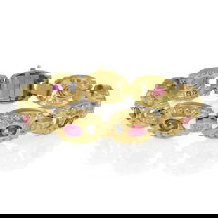 JUDITH RIPKA TOURMALINE BRACELET: Judith Ripka Tourmaline Bracelet Brand: Judith Ripka Type: Bracelet Material: 18k Yellow Gold Color: Gold Size: 7" long 9/16" wide x 0.25" high Accessories: None Accessories Notice: When p