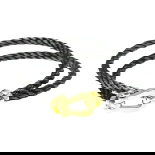 FRED FORCE 10 LARGE MODEL STAINLESS STEEL CHARM BRACELET: Fred Force 10 Large Model Stainless Steel Charm Bracelet Brand: Fred Type: Charm bracelet Material: Stainless steel, Yellow gold (18K) Color: Gold Size: Length 18cm / 7.08'' Stone Size (HxW) 12.8c