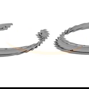 BVLGARI BANGLE FOR WOMEN AND MEN, BRACELET: Bvlgari Bangle for Women and Men, Bracelet Brand: Bvlgari Type: Bangle Material: Pink gold (18K), Stainless steel Color: Pink gold, Silver Size: Length 16.5cm / 6.49'' Accessories: None Ac