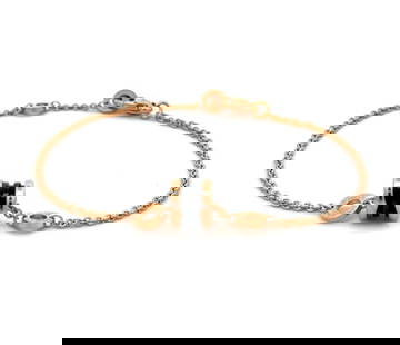 BULGARI B. ZERO1 CERAMIC MINI SPIRAL CHARM BRACELET: Bulgari B. Zero1 Ceramic Mini Spiral Charm Bracelet Brand: Bvlgari Type: Bracelet Material: 18k rose gold and black ceramic Color: None Size: Measurements: Chain is: 7-8" long Charm: 7mm x 9mm rou