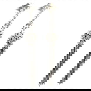 DAVID YURMAN DANGLE EARRINGS DIAMOND: David Yurman Dangle Earrings Diamond Brand: David Yurman  Type: Earrings  Material: sterling silver and 18k gold posts  Color: White  Size: 2.70" long x 0.40" x 0.40"  Accessories: None Accesso