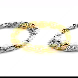 BVLGARI 18K YELLOW ROSE GOLD BRACELET OPEN BAR BEAD LINKS: Bvlgari 18k Yellow Rose Gold Bracelet Open Bar Bead Links Brand: Bvlgari Type: Bracelet Material: 18k rose and yellow gold Color: Yellow and Rose Size: Measurements: 7" long x 9 wide x 5mm high A