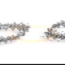 ESTATE DIAMOND CITRINE 18K WGOLD WIDE FLORAL LINK BRACELET