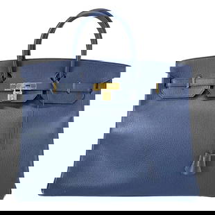 HERMES BIRKIN 40 BLUE ROY VACHETTE GRAINEE DES ARDENNES HANDBAG: HERMES Birkin 40 Blue Roy Vachette Grainee Des Ardennes Handbag Brand: HERMES Type: Handbag Material: Vachette Grainee Des Ardennes Color: Blue Roy Size: Height : 12.4 inch (31.5 cm) Width : 15.55