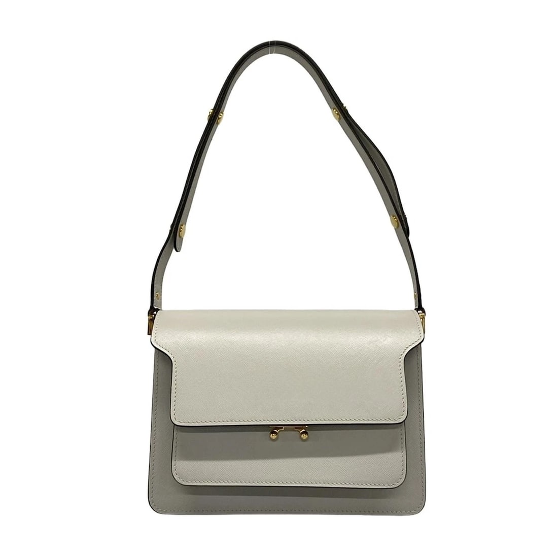 MARNI TRUNK LIGHT GRAY CALF SHOULDER BAG: MARNI Trunk Light gray Calf Shoulder Bag Brand: MARNI Type: Shoulder Bag Material: Calf Color: Light gray Size: Height : 6.5 inch (16.5 cm) Width : 9.06 inch (23 cm) Depth : 4.33 inch" (11 cm) Ac