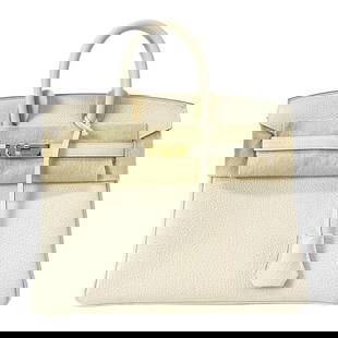 HERMES BIRKIN 25 CRAIE TOGO K HANDBAG: HERMES Birkin 25 Craie Togo K Handbag Brand: HERMES Type: Handbag Material: Togo Color: Craie Size: [ Measurements ] Height : 8.46 inch (21.5 cm) Width : 9.84 inch (25 cm) Depth : 5.12 inch (13 cm