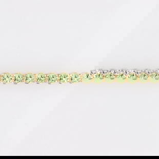 ROUND CUT PERIDOT TENNIS BRACELET: Round Cut Peridot Tennis Bracelet Brand: Unbranded  Type: Bracelet  Material: 14k Yellow Gold  Color: Main Stone Color: Green  Size: Bracelet Measurement: 7" Length / 5.2mm Width  Accessories: None