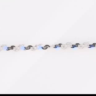 OVAL CUT SAPPHIRE & DIAMOND TENNIS BRACELET 14K WHITE GOLD: Oval Cut Sapphire & Diamond Tennis Bracelet 14k White Gold Brand: Unbranded  Type: Bracelet  Material: 14k White Gold  Color: Main Stone Color: Blue  Size: Bracelet Measurement: 7" Length / 6mm Width