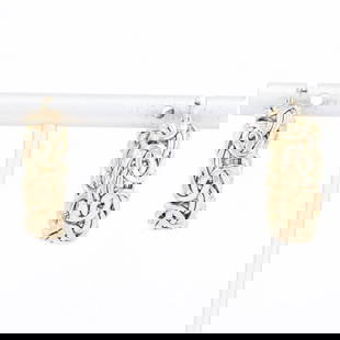 BYZANTINE LINK CHAIN HOOP PAIR EARRINGS: Byzantine Link Chain Hoop Pair Earrings Brand: Unbranded  Type: Earrings  Material: 14k Yellow Gold  Color: None  Size: Earring Measurement: 1.25" Length / 7.5mm Width  Accessories: None Access