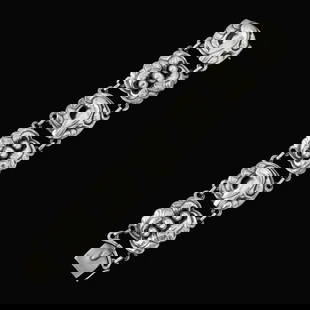 GEORG JENSEN STERLING SILVER DOVE BRACELET: Georg Jensen Sterling Silver Dove Bracelet Brand: Georg Jensen  Type: Bracelet  Material: Sterling Silver  Color: None  Size: L. 19,5 cm. / 7,68 inches.  Accessories: None Accessories Notice: W